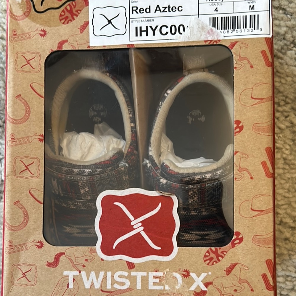 Twisted X Red Aztec Baby & Walker Shoes